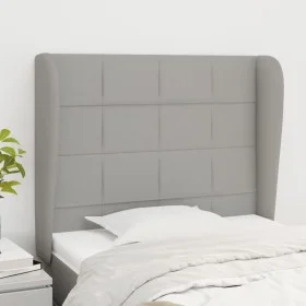 Kopfteil mit hellgrauen Stoffohren 83x23x118/128 cm von vidaXL, Kopf- und Fußteile - Ref: Foro24-3117930, Preis: 67,32 €, Rab...