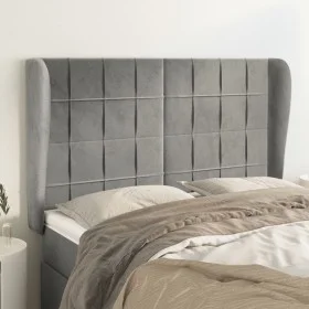 Kopfteil mit hellgrauen Samtohren 147x23x118/128 cm von vidaXL, Kopf- und Fußteile - Ref: Foro24-3118004, Preis: 132,07 €, Ra...