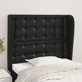 Kopfteil mit schwarzen Kunstlederohren 93x23x118/128 cm von vidaXL, Kopf- und Fußteile - Ref: Foro24-3118034, Preis: 68,56 €,...