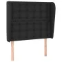 Cabecero con orejas de cuero sintético negro 93x23x118/128 cm de vidaXL, Cabeceros y pies de cama - Ref: Foro24-3118034, Prec...