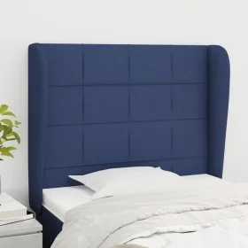Headboard with blue fabric ears 83x23x118/128 cm by vidaXL, Headboards and footboards - Ref: Foro24-3117936, Price: 74,15 €, ...