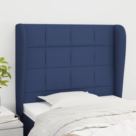 Cabecero con orejas de tela azul 83x23x118/128 cm de vidaXL, Cabeceros y pies de cama - Ref: Foro24-3117936, Precio: 70,43 €,...