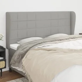 Headboard with light gray fabric ears 183x23x118/128 cm by vidaXL, Headboards and footboards - Ref: Foro24-3117970, Price: 11...