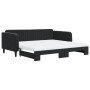 Sofá cama nido con colchón terciopelo negro 100x200 cm