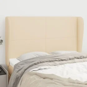 Headboard with cream fabric ears 147x23x118/128 cm by vidaXL, Headboards and footboards - Ref: Foro24-3117679, Price: 124,55 ...