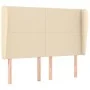 Cabecero con orejas de tela color crema 147x23x118/128 cm de vidaXL, Cabeceros y pies de cama - Ref: Foro24-3117679, Precio: ...