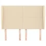 Cabecero con orejas de tela color crema 147x23x118/128 cm de vidaXL, Cabeceros y pies de cama - Ref: Foro24-3117679, Precio: ...