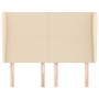 Headboard with cream fabric ears 147x23x118/128 cm by vidaXL, Headboards and footboards - Ref: Foro24-3117679, Price: 127,99 ...