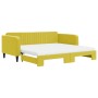 Sofá cama nido con colchón terciopelo amarillo 100x200 cm