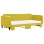 Sofá cama nido con colchón terciopelo amarillo 100x200 cm