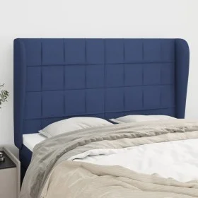 Headboard with blue fabric ears 147x23x118/128 cm by vidaXL, Headboards and footboards - Ref: Foro24-3117960, Price: 112,94 €...
