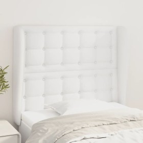 Kopfteil mit Ohren aus weißem Kunstleder, 93x23x118/128 cm von vidaXL, Kopf- und Fußteile - Ref: Foro24-3118035, Preis: 77,26...