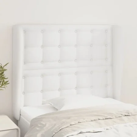 Kopfteil mit Ohren aus weißem Kunstleder, 93x23x118/128 cm von vidaXL, Kopf- und Fußteile - Ref: Foro24-3118035, Preis: 76,75...