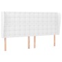 Cabecero con orejas cuero sintético blanco 183x23x118/128cm