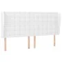 Headboard with ears white synthetic leather 183x23x118/128cm by vidaXL, Headboards and footboards - Ref: Foro24-3118059, Pric...