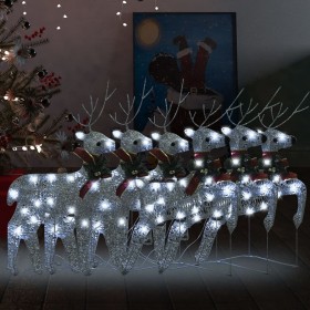 Renos de Navidad 6 unidades 120 LED plateado