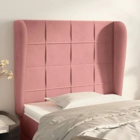 Headboard with pink velvet ears 93x23x118/128 cm by vidaXL, Headboards and footboards - Ref: Foro24-3117997, Price: 75,72 €, ...