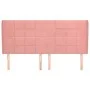 Cabecero con orejas de terciopelo rosa 203x23x118/128 cm de vidaXL, Cabeceros y pies de cama - Ref: Foro24-3118027, Precio: 1...
