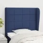 Cabecero con orejas de tela azul 103x23x118/128 cm de vidaXL, Cabeceros y pies de cama - Ref: Foro24-3117952, Precio: 73,82 €...