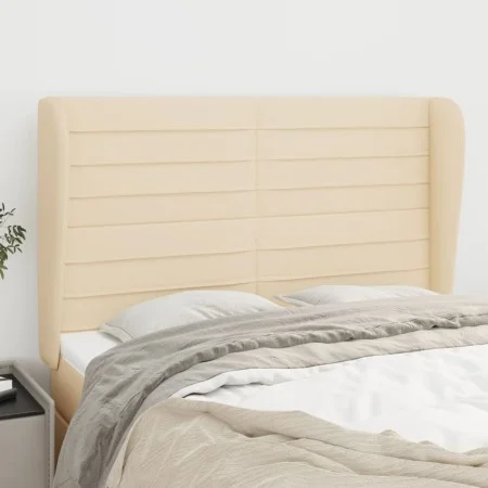 Headboard with cream fabric ears 147x23x118/128 cm by vidaXL, Headboards and footboards - Ref: Foro24-3118099, Price: 130,58 ...
