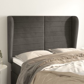 Headboard with dark gray velvet ears 147x23x118/128 cm by vidaXL, Headboards and footboards - Ref: Foro24-3118145, Price: 112...