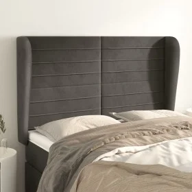 Headboard with dark gray velvet ears 147x23x118/128 cm by vidaXL, Headboards and footboards - Ref: Foro24-3118145, Price: 109...