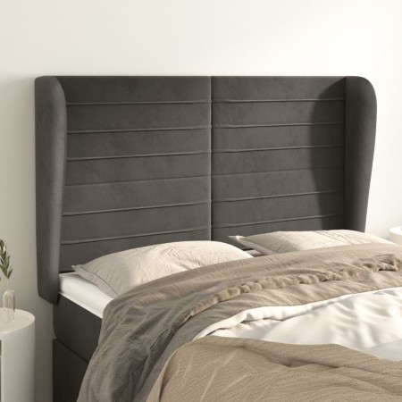 Kopfteil mit dunkelgrauen Samtohren 147x23x118/128 cm von vidaXL, Kopf- und Fußteile - Ref: Foro24-3118145, Preis: 112,13 €, ...