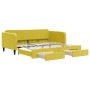 Sofá cama nido con cajones terciopelo amarillo 100x200 cm
