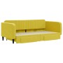 Sofá cama nido con cajones terciopelo amarillo 100x200 cm