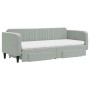 Sofá cama nido con cajones terciopelo gris claro 80x200 cm