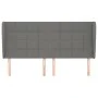 Headboard with dark gray fabric ears 183x23x118/128 cm by vidaXL, Headboards and footboards - Ref: Foro24-3117971, Price: 116...