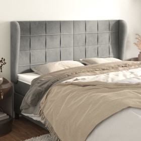 Headboard with light gray velvet ears 183x23x118/128 cm by vidaXL, Headboards and footboards - Ref: Foro24-3118016, Price: 12...
