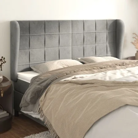 Headboard with light gray velvet ears 183x23x118/128 cm by vidaXL, Headboards and footboards - Ref: Foro24-3118016, Price: 12...