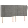 Cabecero con orejas de terciopelo gris claro 183x23x118/128 cm de vidaXL, Cabeceros y pies de cama - Ref: Foro24-3118016, Pre...