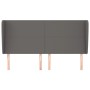 Headboard with ears gray synthetic leather 163x23x118/128cm by vidaXL, Headboards and footboards - Ref: Foro24-3117776, Price...