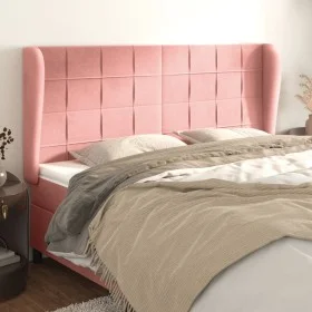 Headboard with pink velvet ears 183x23x118/128 cm by vidaXL, Headboards and footboards - Ref: Foro24-3118021, Price: 123,19 €...
