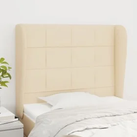 Headboard with cream fabric ears 103x23x118/128 cm by vidaXL, Headboards and footboards - Ref: Foro24-3117951, Price: 73,19 €...