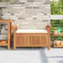 Banco almacenaje jardín con cojín madera maciza de acacia 91 cm