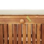 Banco almacenaje jardín con cojín madera maciza de acacia 91 cm