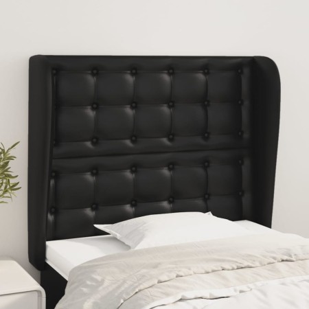Kopfteil mit Ohren aus schwarzem Kunstleder, 103 x 23 x 118/128 cm von vidaXL, Kopf- und Fußteile - Ref: Foro24-3118040, Prei...