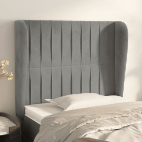 Kopfteil mit hellgrauen Samtohren 83x23x118/128 cm von vidaXL, Kopf- und Fußteile - Ref: Foro24-3118224, Preis: 87,43 €, Raba...