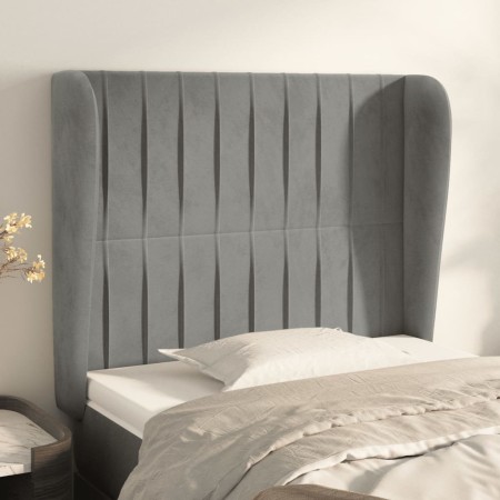 Kopfteil mit hellgrauen Samtohren 83x23x118/128 cm von vidaXL, Kopf- und Fußteile - Ref: Foro24-3118224, Preis: 87,43 €, Raba...