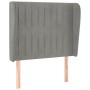 Kopfteil mit hellgrauen Samtohren 83x23x118/128 cm von vidaXL, Kopf- und Fußteile - Ref: Foro24-3118224, Preis: 87,43 €, Raba...
