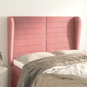 Kopfteil mit rosa Samtohren 147x23x118/128 cm von vidaXL, Kopf- und Fußteile - Ref: Foro24-3118149, Preis: 118,92 €, Rabatt: %
