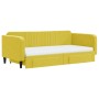 Sofá cama nido con cajones terciopelo amarillo 100x200 cm