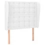 Headboard with white synthetic leather ears 83x23x118/128 cm by vidaXL, Headboards and footboards - Ref: Foro24-3118029, Pric...