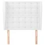 Headboard with white synthetic leather ears 83x23x118/128 cm by vidaXL, Headboards and footboards - Ref: Foro24-3118029, Pric...