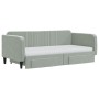 Sofá cama nido con cajones terciopelo gris claro 90x190 cm