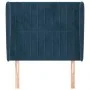 Cabecero con orejas de terciopelo azul oscuro 93x23x118/128 cm de vidaXL, Cabeceros y pies de cama - Ref: Foro24-3118234, Pre...