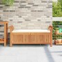 Banco almacenaje jardín con cojín madera maciza de acacia 126cm